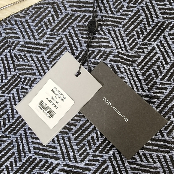 COP COPINE Melofeebis Jacquard Graphic‎ Mini Skirt Blue Women 40 EU Faux Leather - Picture 10 of 14